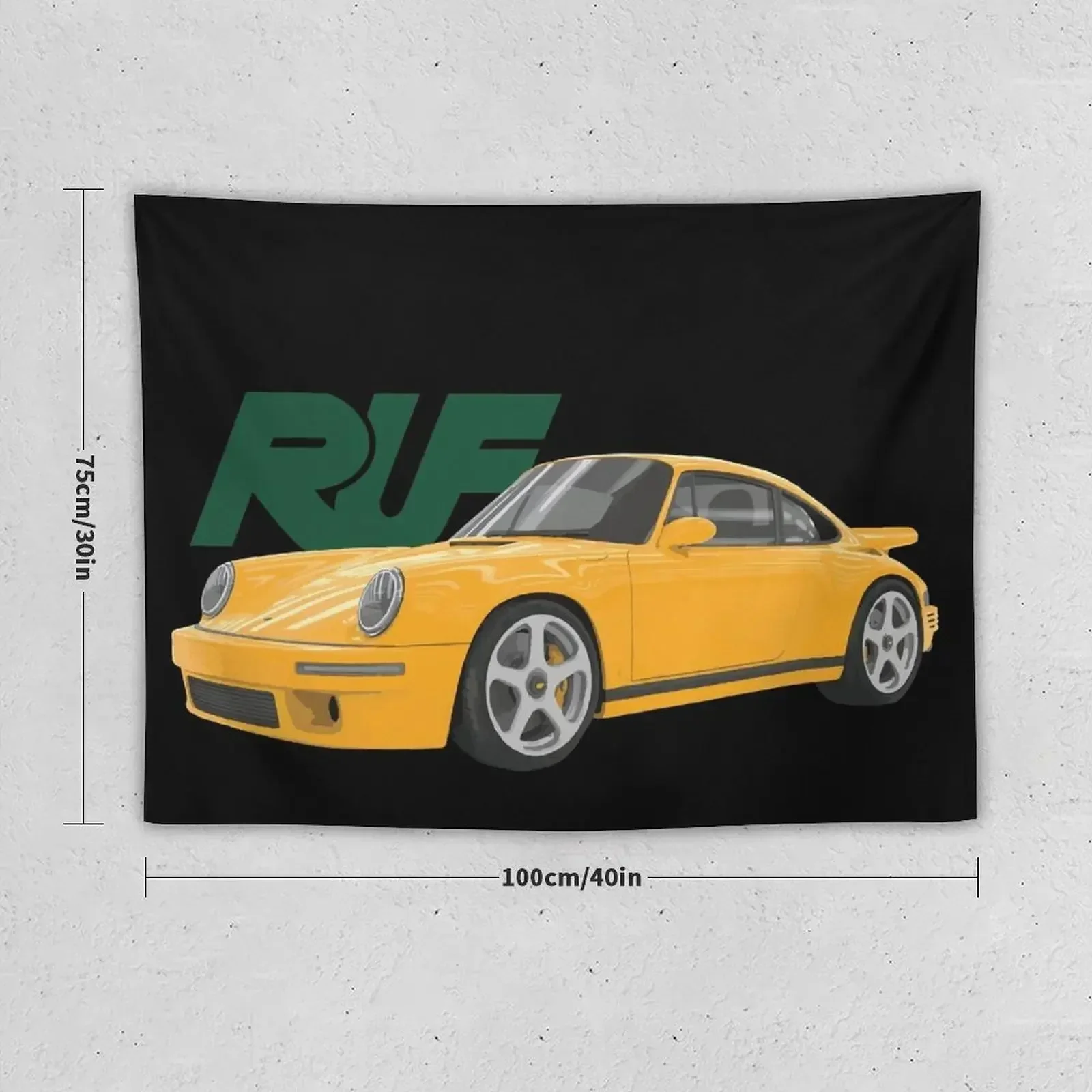 Ruf CTR high performance sports car German automobile YELLOW BIRD Tapestry Wall Decor Home Decor Accessories Tapestry