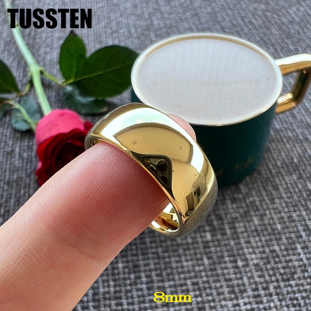 Dropshipping TUSSTEN 2-10MM Men Women Ring Tungsten Wedding Band Domed Polished Comfort Fit