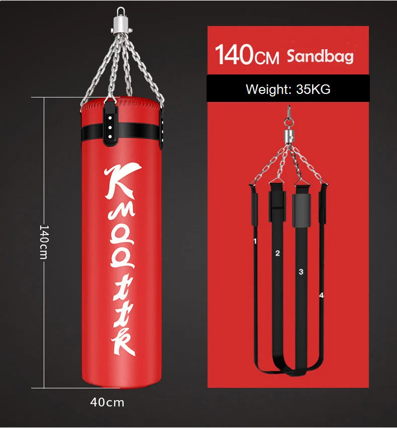 Heavy Sanda Sandbags, Leather Punching Boxing Bag, Adults Kickboxing Sandbags, MMA Muay Thai Taekwondo Home Trainning,180cm 48kg