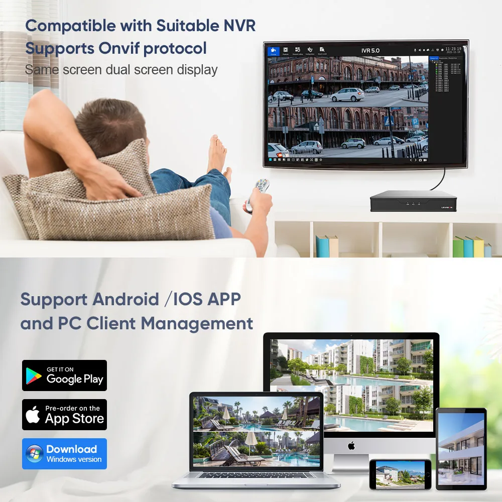 LS VISION 8MP Doppio Schermo Wifi Telecamera PTZ Visione Notturna a Colori Protezione di Sicurezza Esterna CCTV Telecamera IP ICSee NVR P2P USB Cam