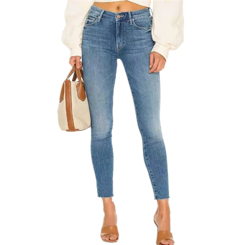 

Jenny&Dave 2026 French Fashion Ladies Commuting Denim Pants Minimalist Women's Jeans Retro High Waisted Cropped Jeans For Women