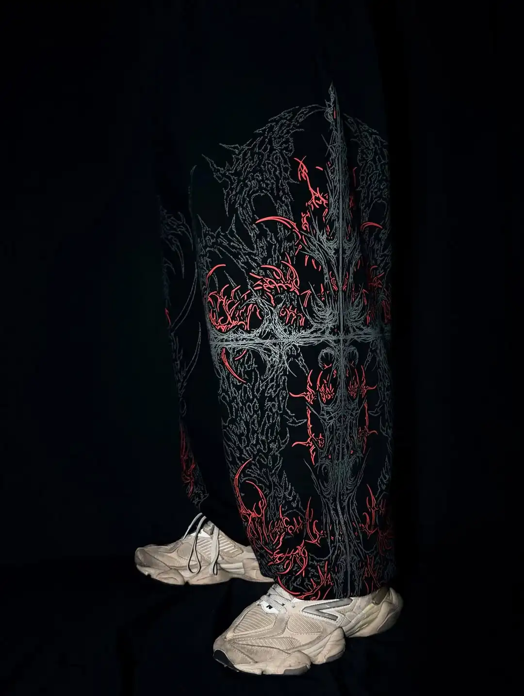 03-Modische Gothic-Stil Fitness Sport Baumwolle Lose Gerade Bein Frottee CARGO Hosen