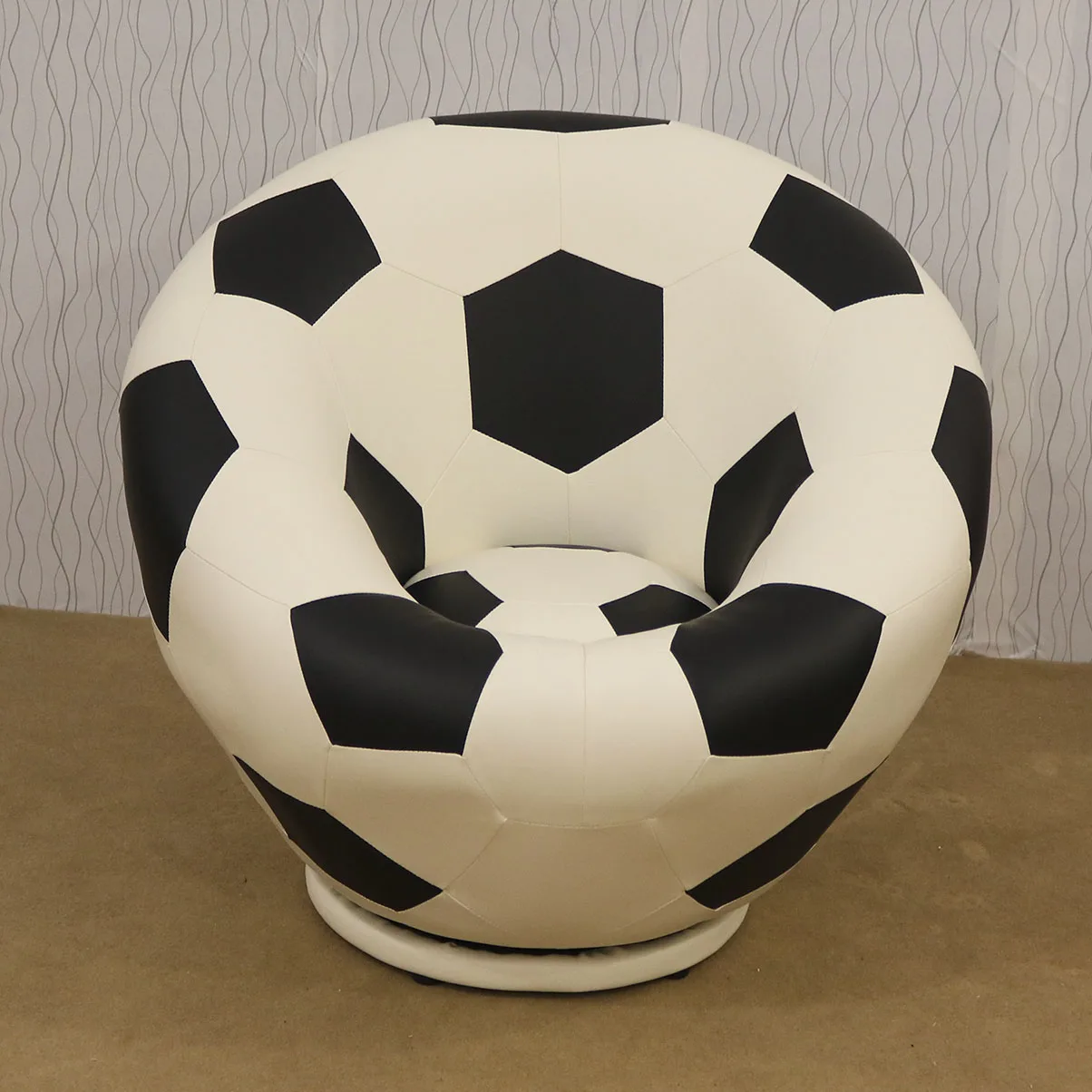 Customization: Original minimalist design: football teen single sofa, lazy casual living room, modern art leather ball seat