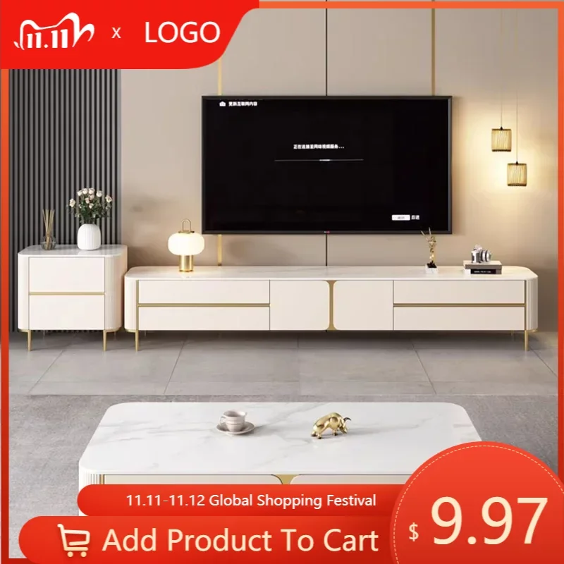 

Nordic Living Room TV Cabinet White Floor Storage Luxury TV Entertainment Center Table Casa Arredo Salon Furniture MQ50DS