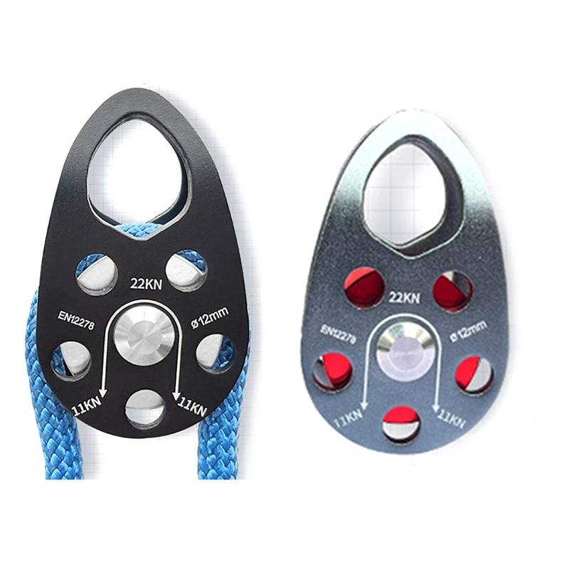 

Rock Climbing Pulley Aluminum Alloy 22KN Light-Weight Portable Heavy Duty Single Fixed Swing Pulley