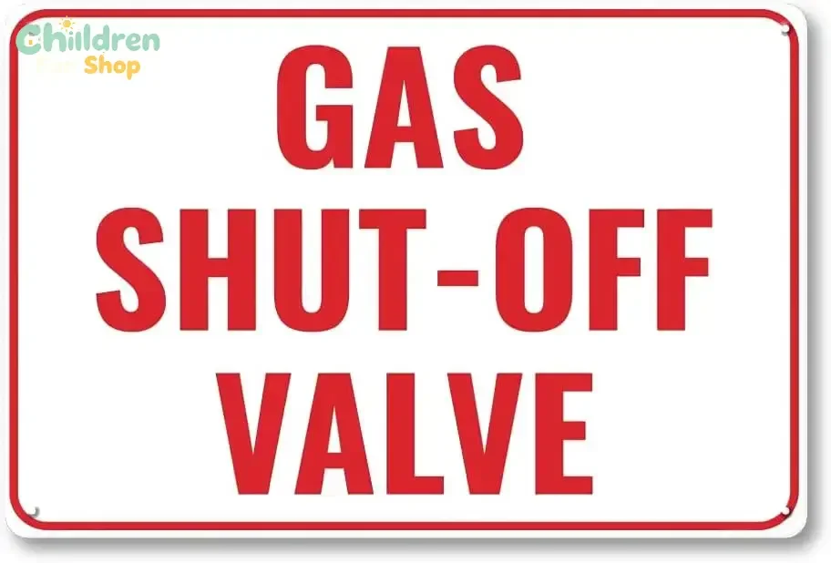 Gas Shut Off Sign -  Metal Aaluminum Emergency Shut-Off Sign for Patio, Outside, Inside, Outdoor, UV Protected & Weatherproo