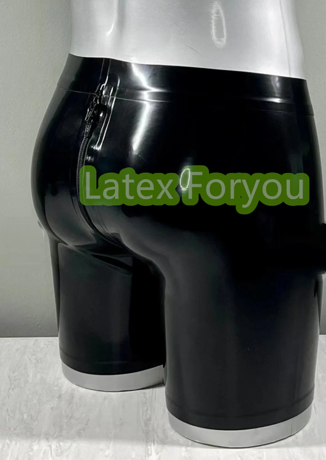 Handmade Natural Slim Fit Latex Men Panties Sexy Rubber Shorts Boxer Underwear Hot Sell Underpants With Crotch Zipper