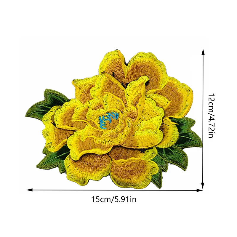 Flower Applique Embroidered Sew On Patches For Clothes Dress Fashion Sticker Diy Decoration Roses Repair Scrapbooking