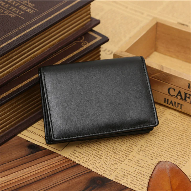 JINBAOLAI Fashion PU Leather portafoglio da uomo pacchetto di biglietti da visita porta carte di credito maschile portamonete Set di carte portafoglio regalo per uomo