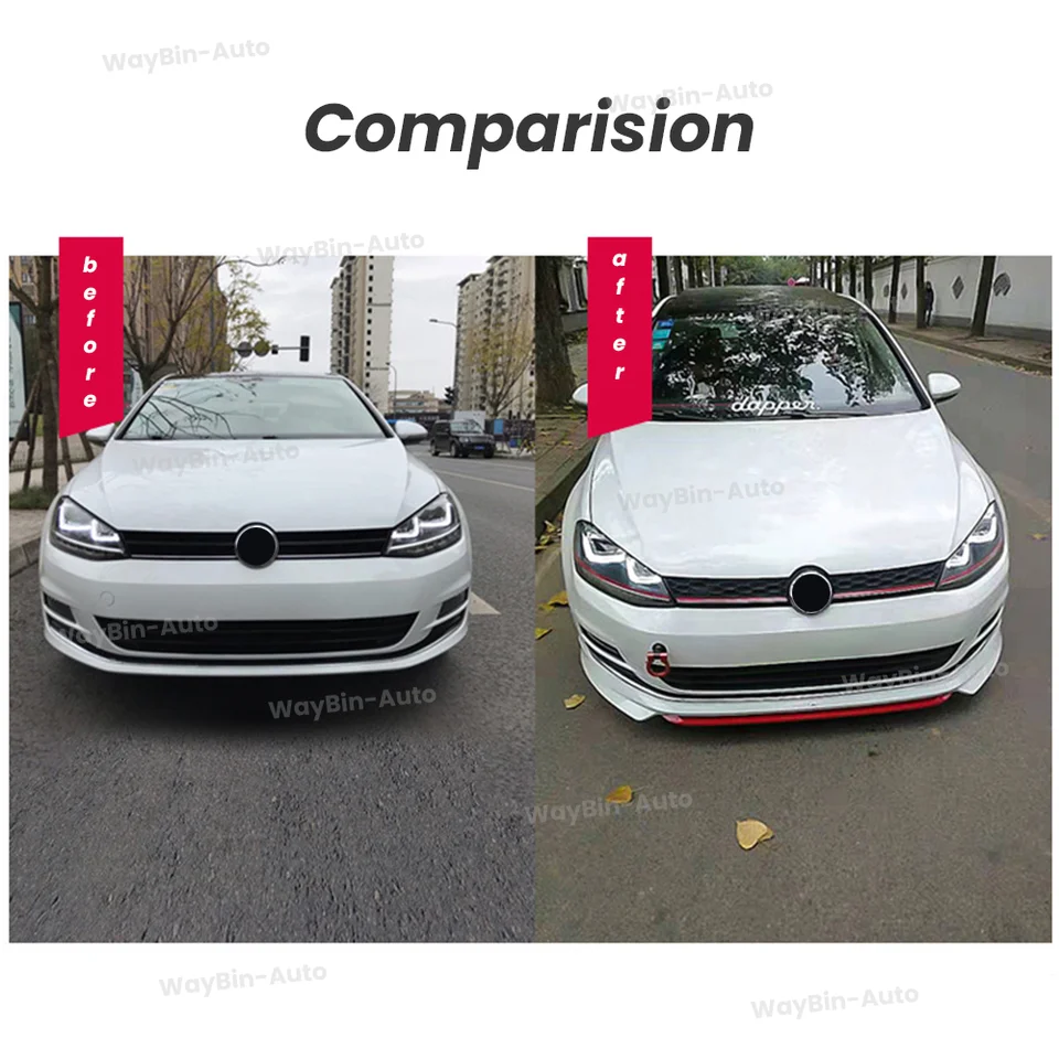 Car Front Grille Upgrade For VW Golf 7,7.5 Rline GTI R 2014-2020
