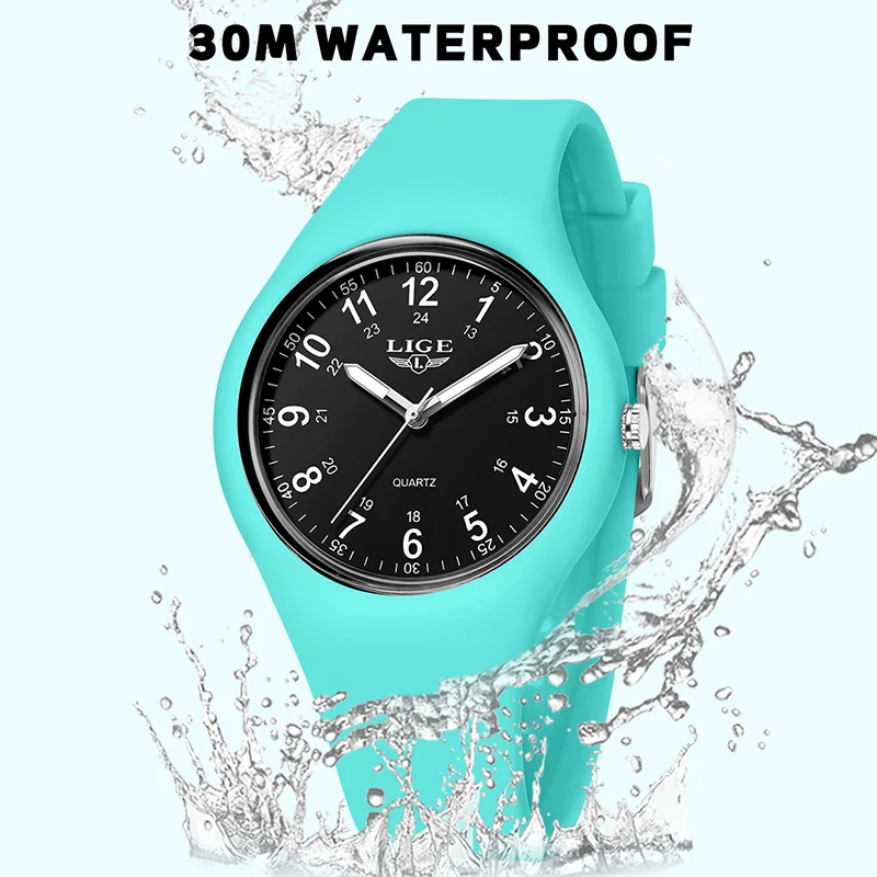 LIGE Simple Women Watch Silicone Waterproof Wristwatch Quartz Watches For Women Clock Ladies Watch Gift Reloj Mujer Montre Femme