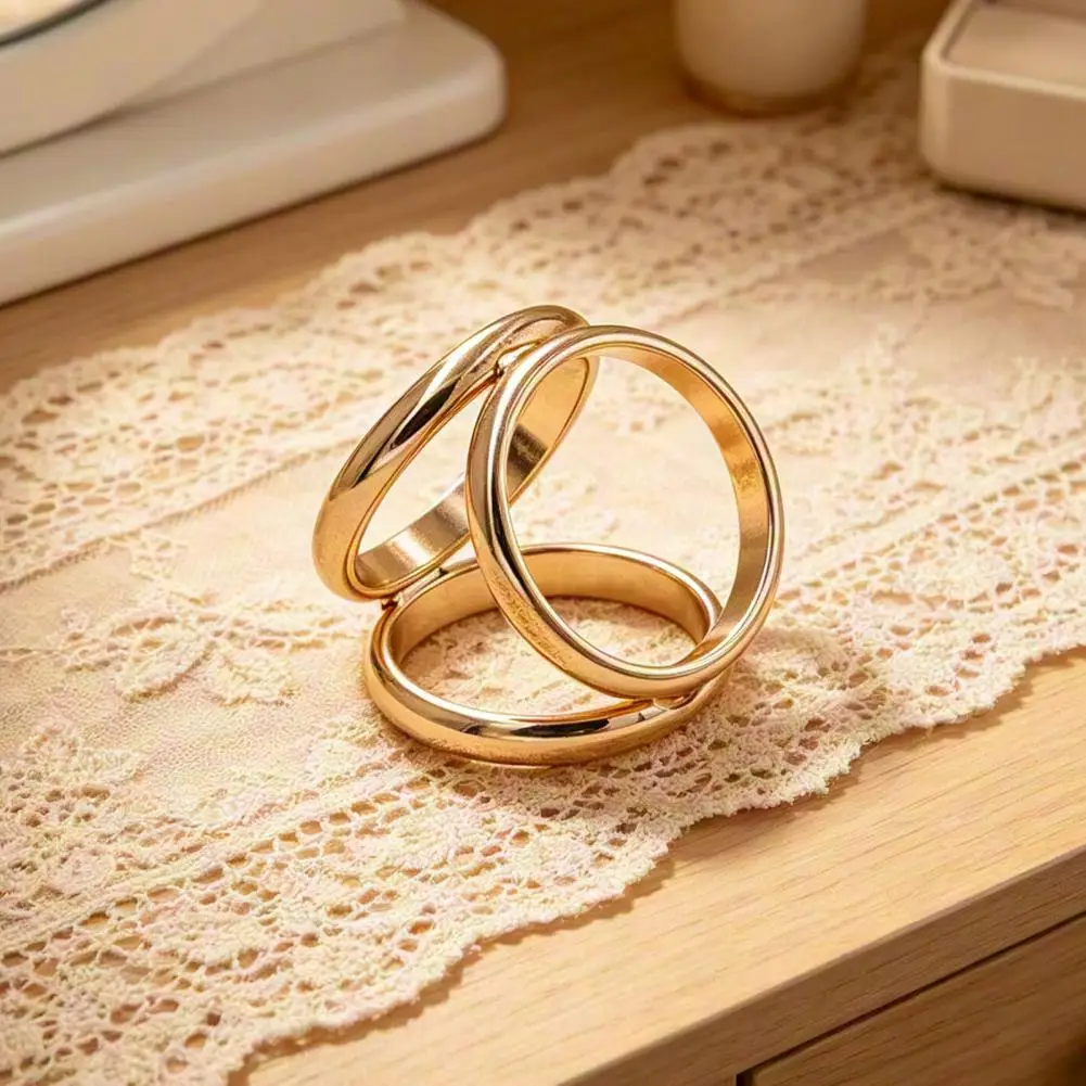 Shape Scarf Buckle 3-ring Scarf Buckle Clip Elegant Geometric Silk Scarf Holder Versatile Shawl Wrap Fastener Anti-slip