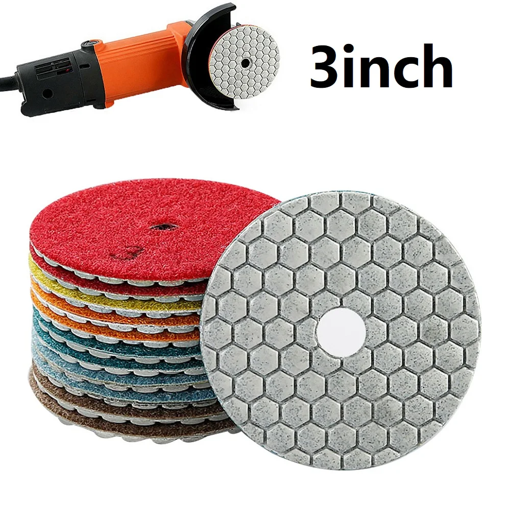 3 Inch Diamond Polishing Pad 80mm Dry Polishing Pads Granite Stone Concrete Marble Polishing Disc Tile Type Sanding Disc