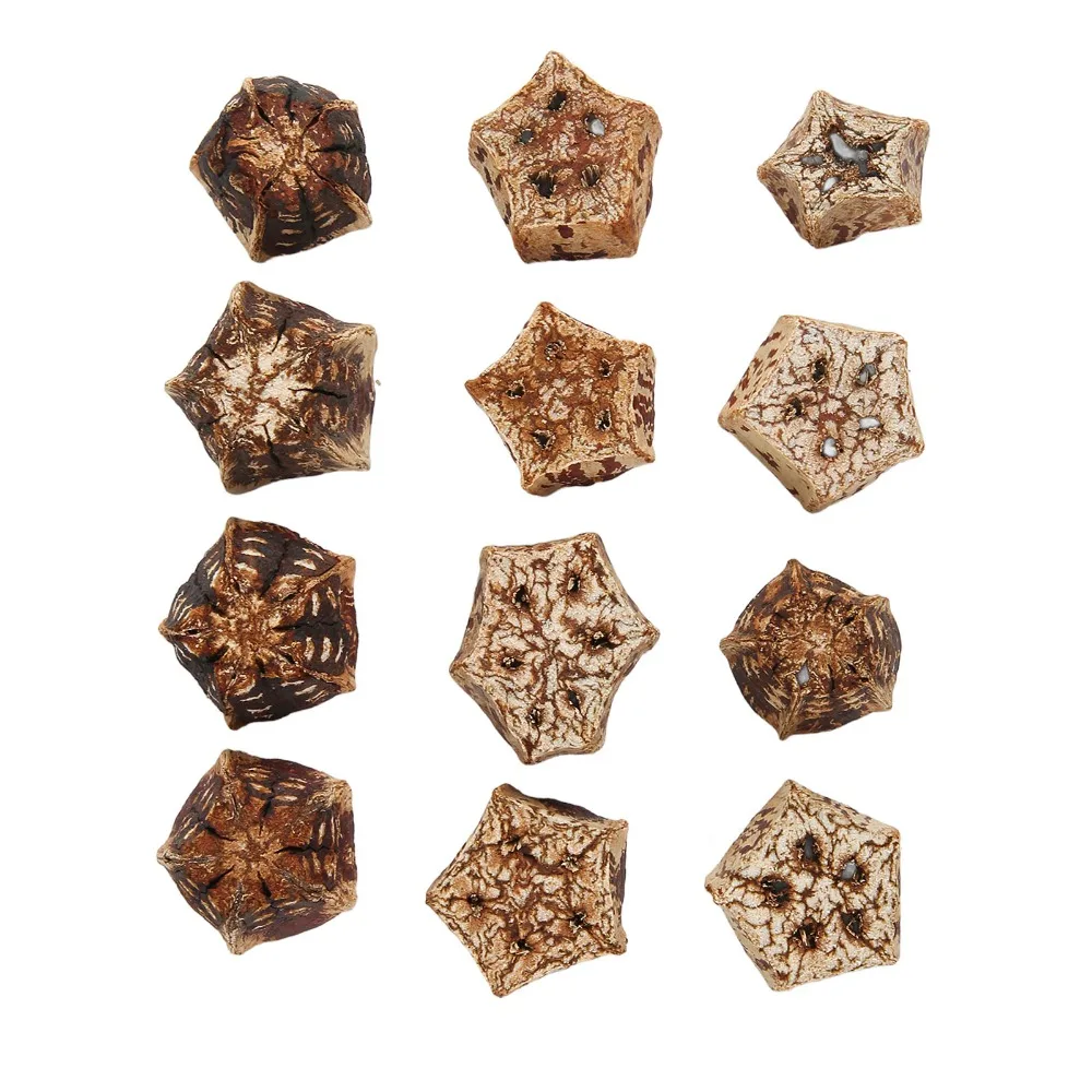 60pcs Pure Mahogany Bird Chewing Blocks Sliced Pods Craft Five Pointed Star Shape Parrot Chewing Decorative Design