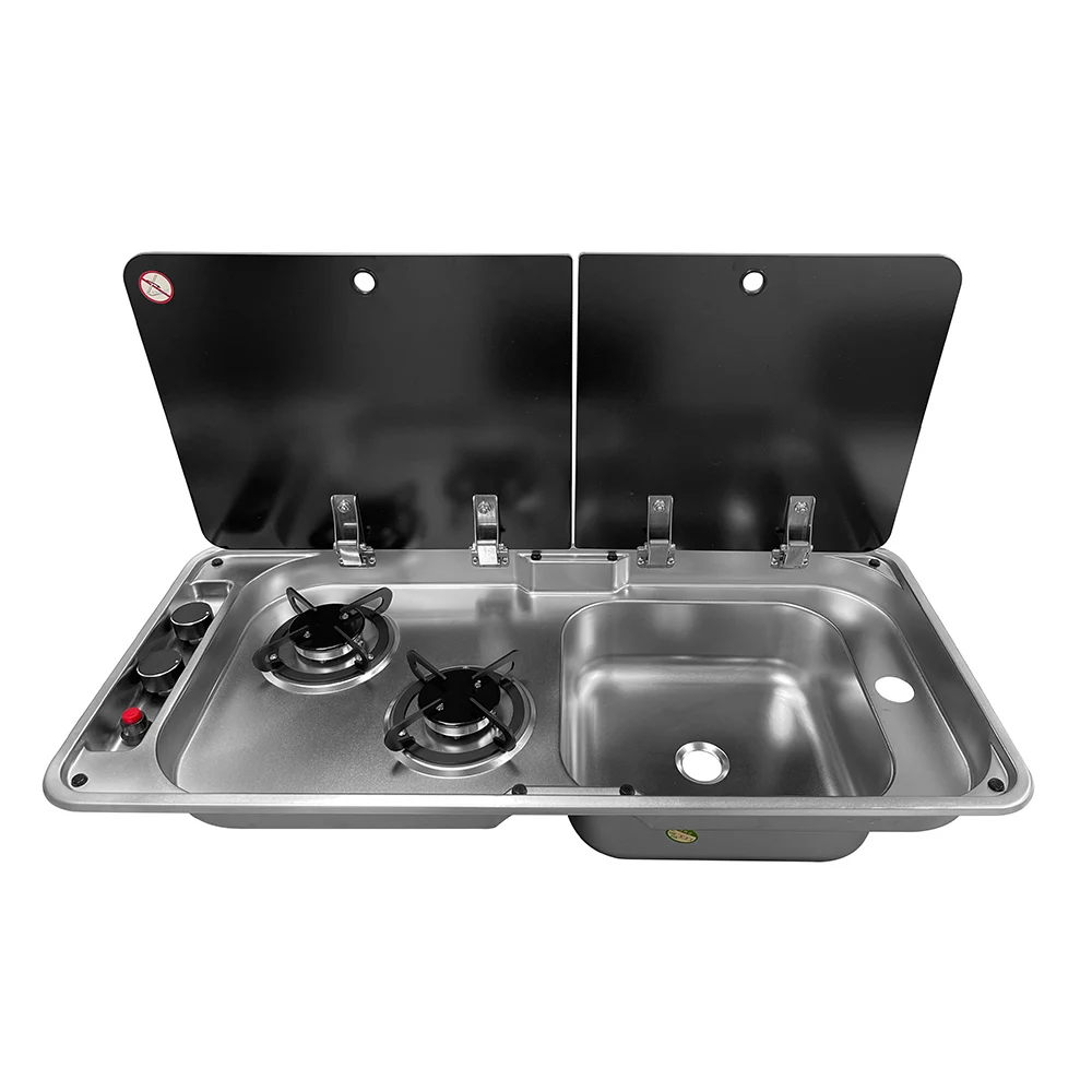 Wholesale 304 Stainless Steel Boat Yacht RV Caravan Style Kitchen Gas Stove Burner And Sink Combo