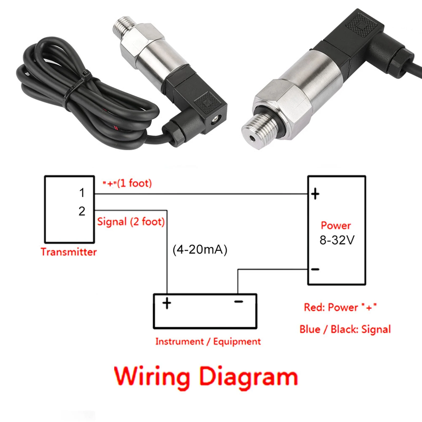 Water Pressure Transducer 4-20mA Output G1/4\