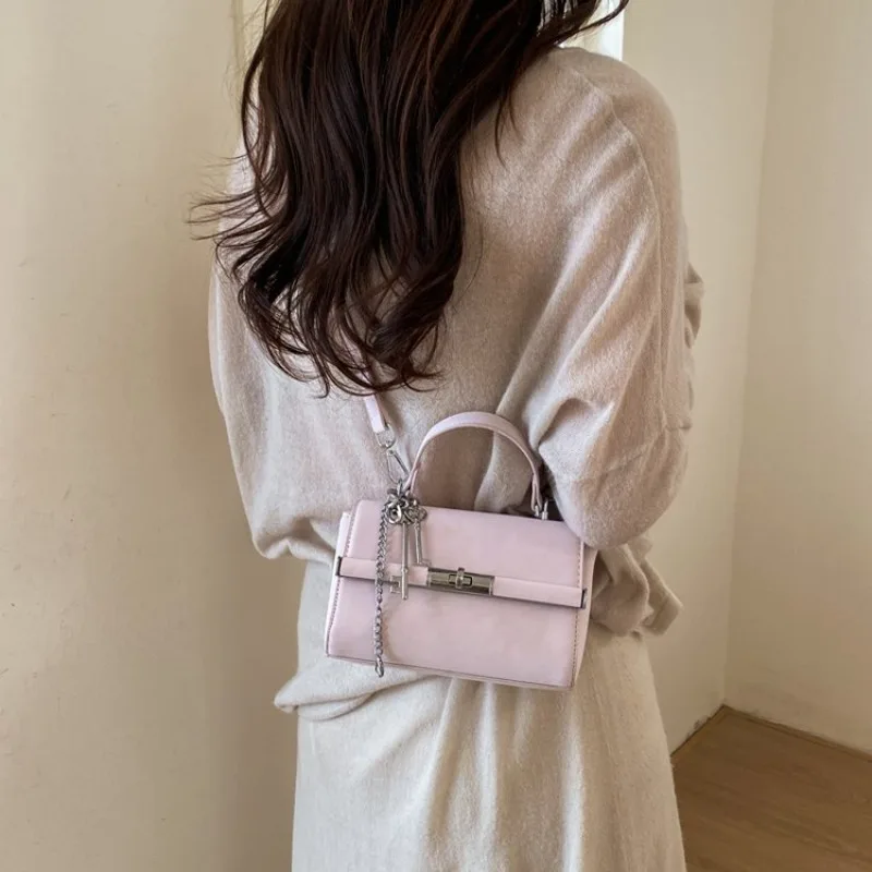 

Original Retro Square Satchel Diaper Bag Stylish Commuter Crossbody Elegant Classic Designer Leather Handbag For Party