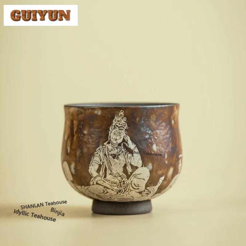 

70 мл чайная чашка Dunhuang, винтажная чайная чаша, красивая чайная чашка, индивидуальная чашка для дегустации чая, чашки Chazhan Master, посуда, аксессуары