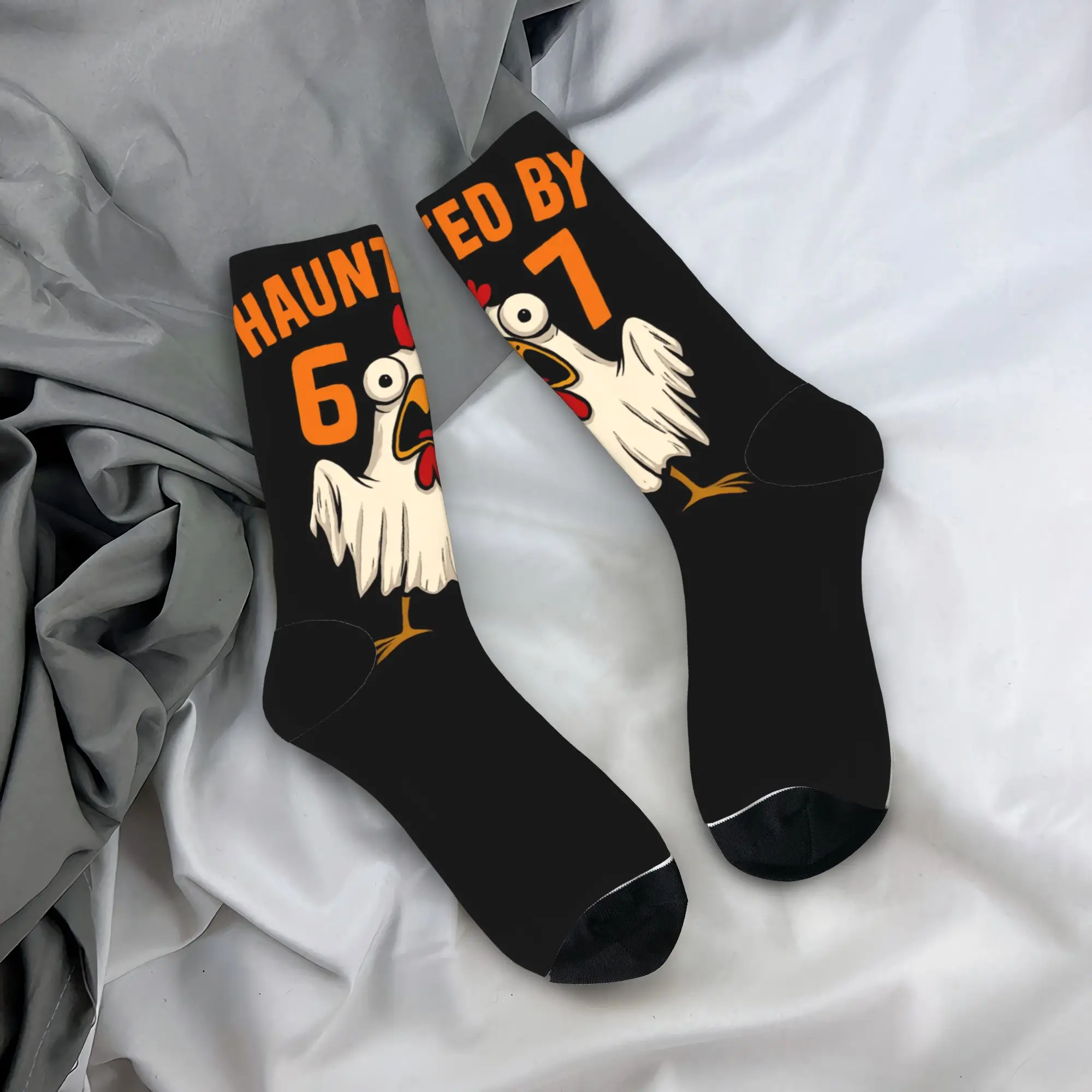 

Взрослые мужские носки с привидениями до 6-7 кур, забавные куриные чулки на Хэллоуин, носки высокого качества, зимние готические дизайнерские носки для бега