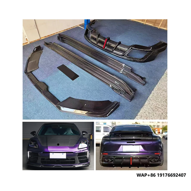 

976 2024-2025 Car Modification Carbon Fiber Front and Rear Bumpers Front Lips Rear Lips Body Kit for ‘Porsche Panamera