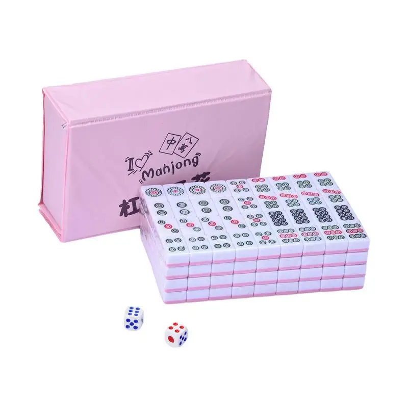 

Mini Mahjong Set Professional Chinese Mahjong Portable Chinese Traditional Board Game Multiplayer Play Game For Holiday Party