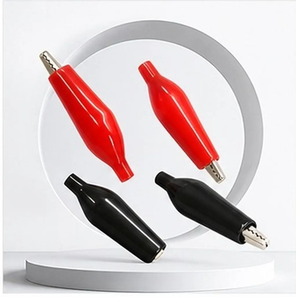 60Pcs Alligator Clips 28Mm Metal Electrical Clamp Red Black Insulated Testing Probe Crocodile Clip for Auto Battery and Circuit