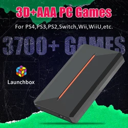 500GB Gaming HDD Launchbox OS Retro Gaming Console for PS4/PS3/PS2/PS1/Wii/Wiiu/N64 With 3700+ 3D/Retro Games for WIN PC/Laptop