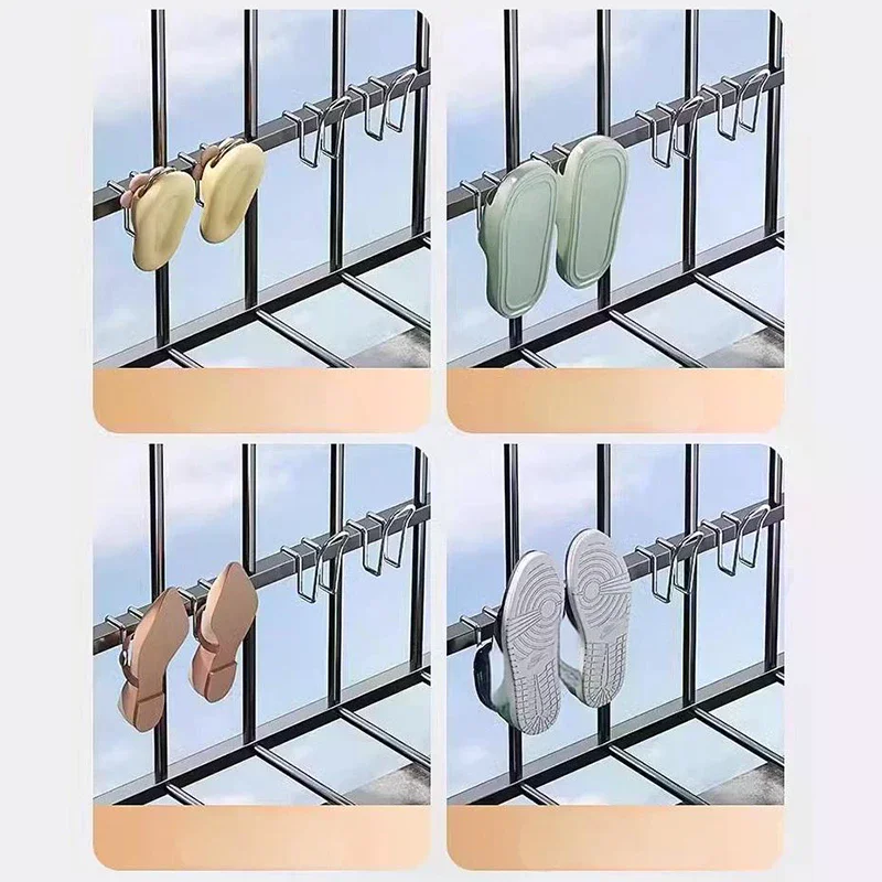 رف تجفيف الأحذية، خطاف عرض الأحذية، رف تجفيف الأحذية، شماعة أحذية من الفولاذ المقاوم للصدأ لتنظيم الخزانة