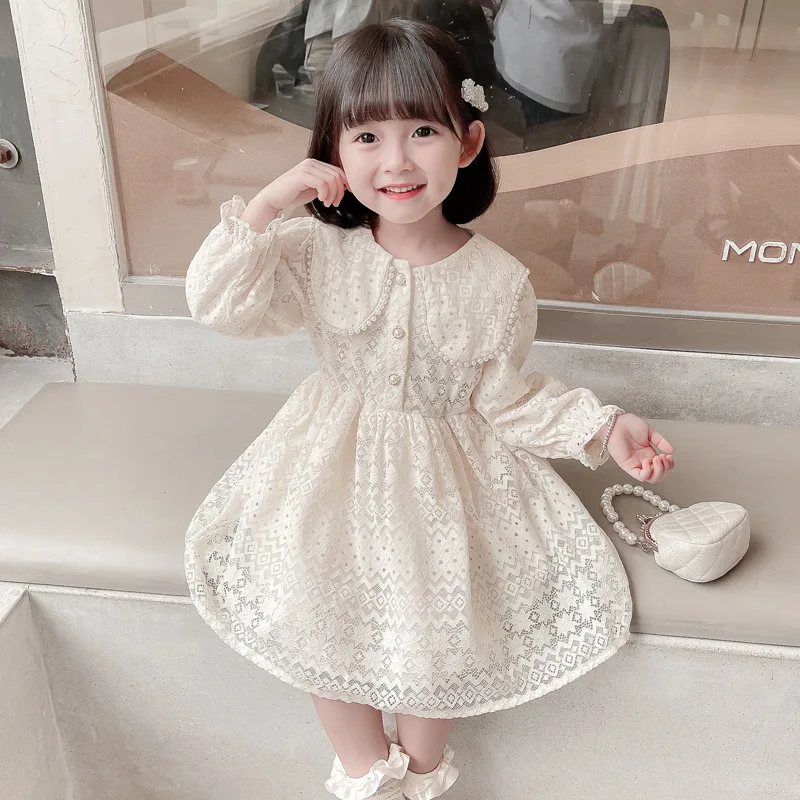 JENYA Toddler Kid Child Baby Girls White Dress Summer Pearl Lace Bow Princess Dresses Costumes Clothes Infant Dress