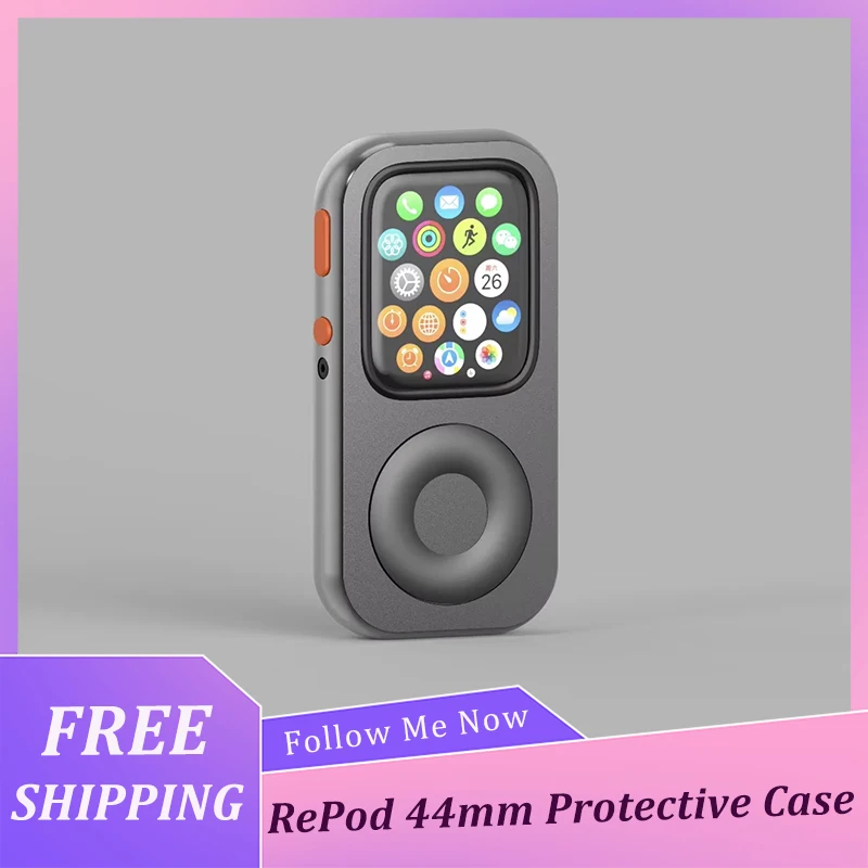 

RePod 44mm Protective Case AluminumCNC For IWatch For Apple Watch Series Expands 10/9/8/7/6 Retro Pod Style Repod 45/44/41/40mm