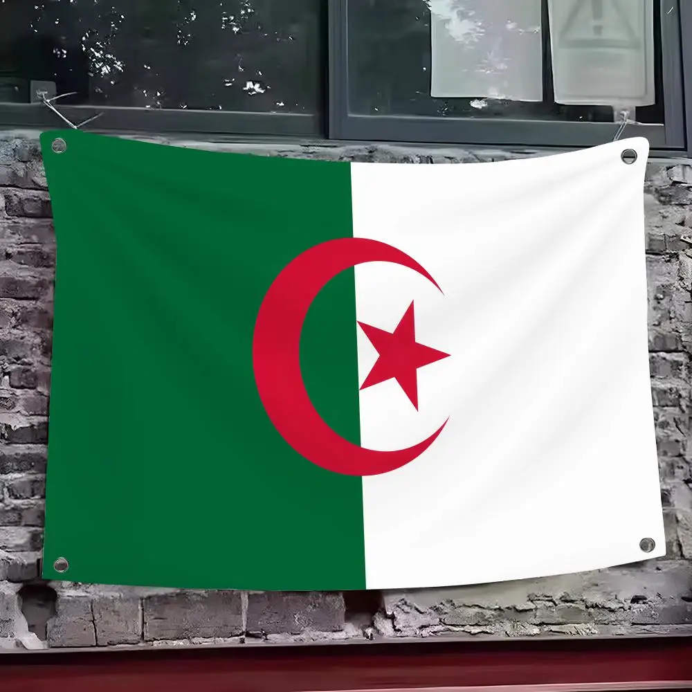 Algeria National Flags Custom Wall Hanging Background Art Banner For Bedroom Home Living Room Outdoor Decor