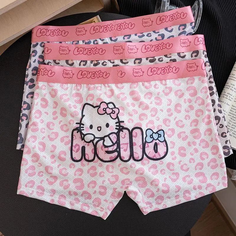 Sanrio Hello Kitty Mutande Cartoon Cute Men Stampa Boxer elasticizzati Slip accoglienti e morbidi con cavallo antibatterico Biancheria intima da grande libbra