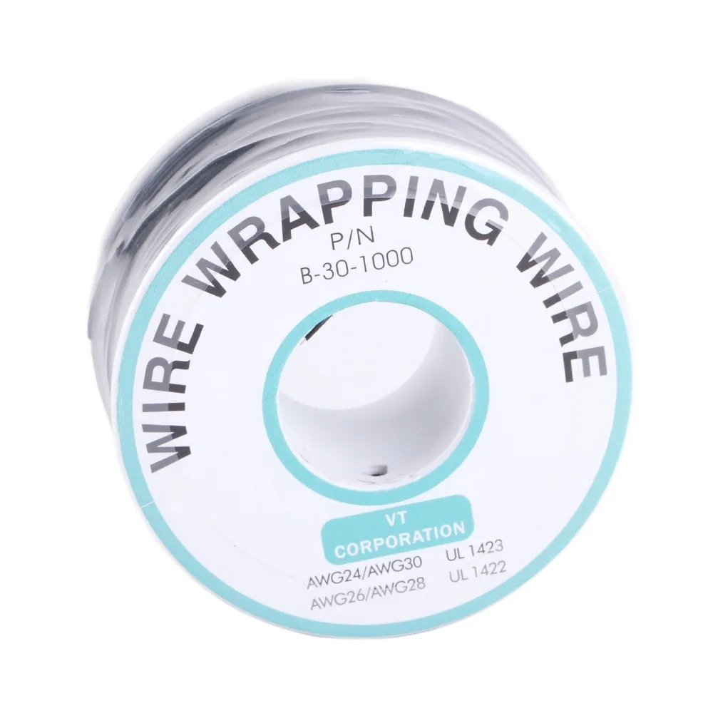 

Flexible 0.25mm Wire Wrapping Wire 30AWG Cable 250meter Single Core Strand Black Electronic Wire DIY PCB Soldering