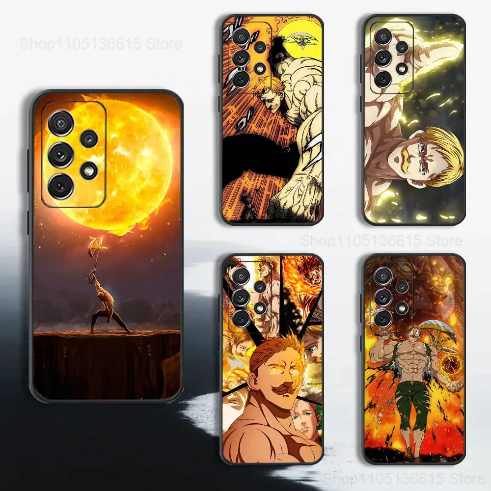 

Comics E-Escanor Arrogant Phone Case For Samsung S25,S24,S23,S22,S21,S20,S10,S9,Ultra,Plus,Lite,FE,Soft Silicone Black Cover