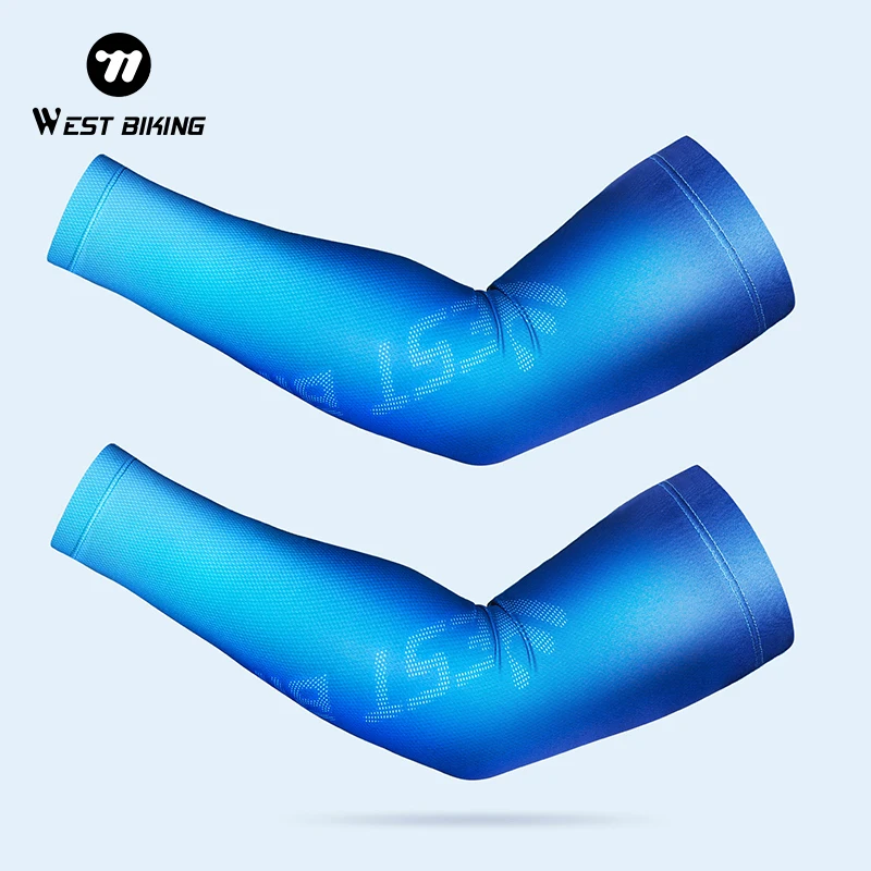 

WEST BIKING Ice Silk Arm Sleeves Cycling Arm Warmers Sun Protection UV Mangas Running Sports Basketball Fitness Cool Arm Sleeves