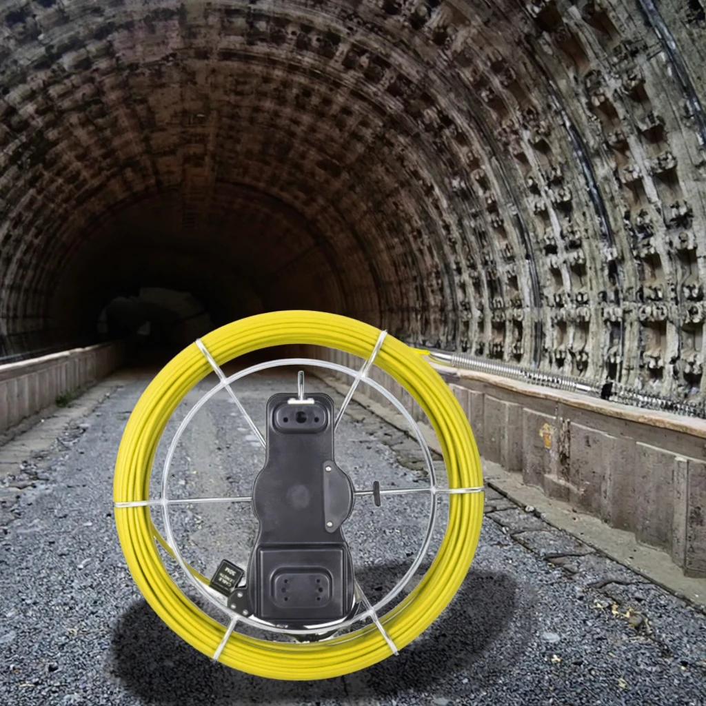 30m Yellow Cable For Pipeline Inspection Camera Analog Telescopic Pole Locator