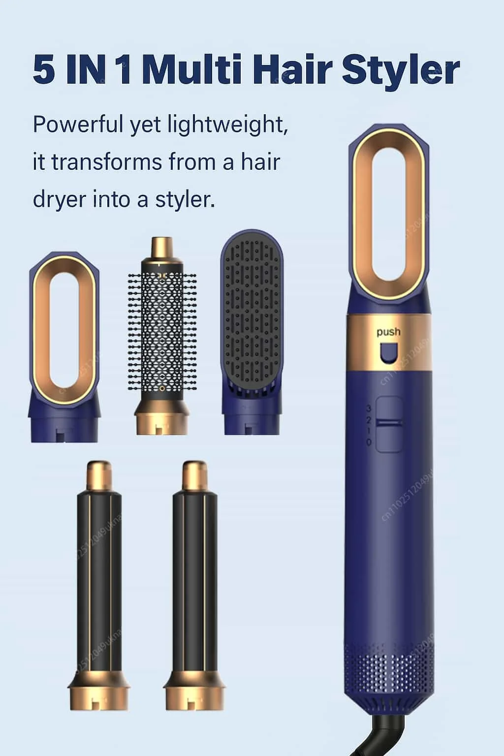 5 In 1 Hair Dryer Brush Set Professional Hot Air Comb With Curling Iron Hair Straightener For Styling And Volumizing Hair