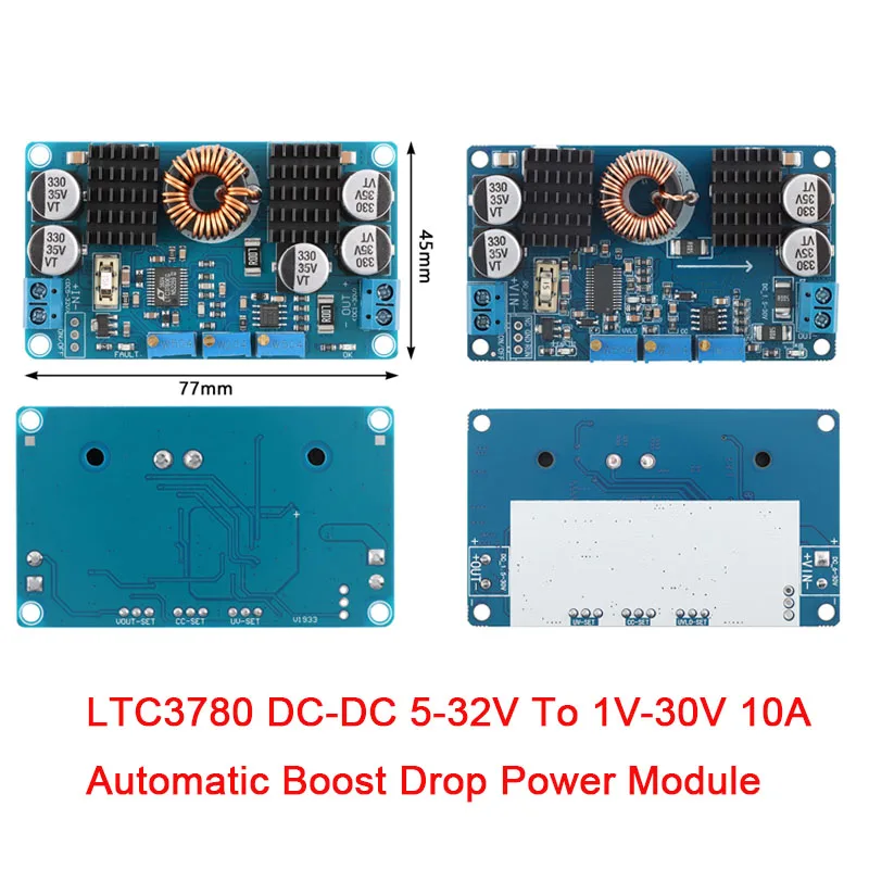 Image of Neues LTC3780 Automatisches Step-Up-Down-Regler-Lademodul DC-DC 5-32V auf 1V-30V 10A Stromversorgungsmodul