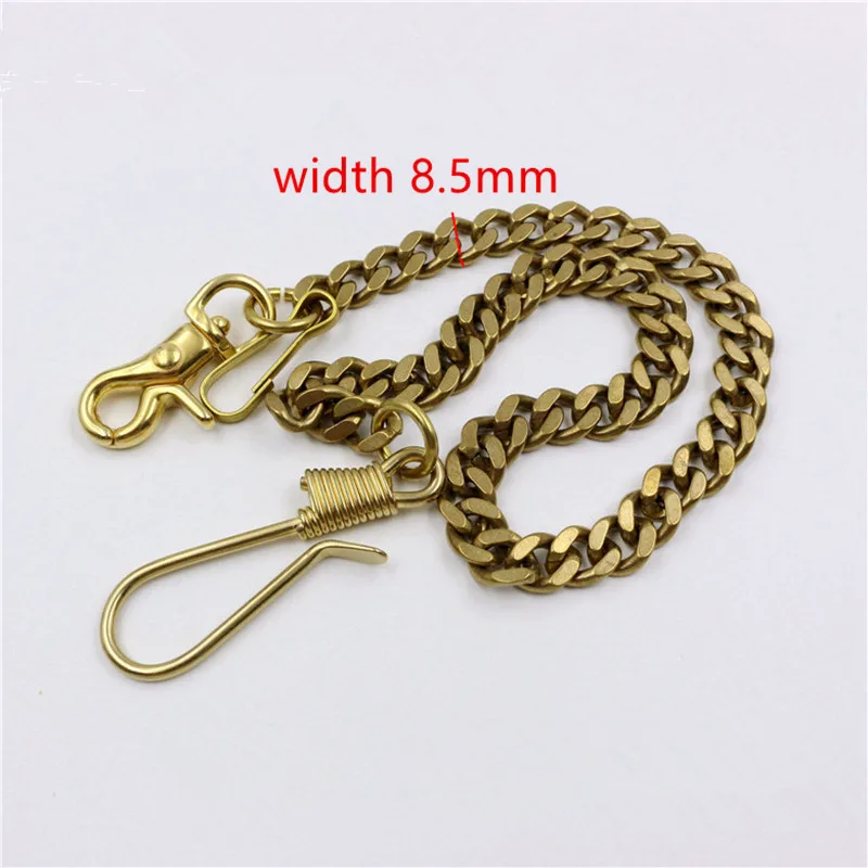 45CM Solid Brass Wallet Chain Keychain Metal Buckle Clips Snap Hook Belt Chains DIY Sewing Accessories