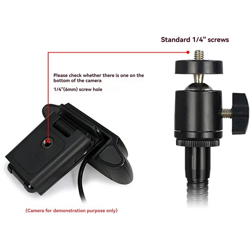 New!Hose Desktop Webcam Stand Adjustable Metal Desk Tripod Streaming Support With Sturdy Mount Base