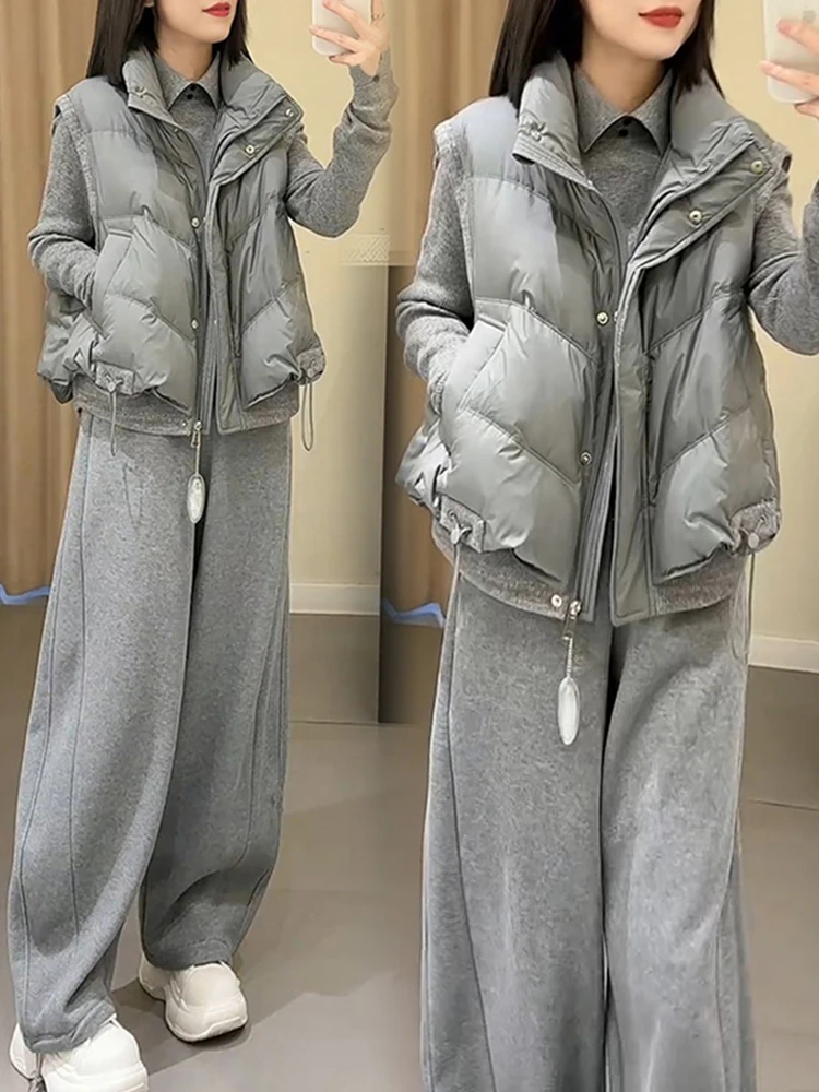 Ay Thiened Stand Collar Vest Buitenkleding Dames Winter Nieuw Sle Small Cro Modieus Schouderpad Vest Pendel Sle Rits...