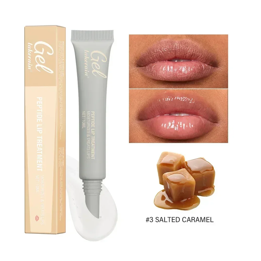 Peptídeo tratamento labial hidratante máscara labial gel para remover pele morta batom base odor de frutas creme labial reparação máscara de cuidados com os lábios 10ml
