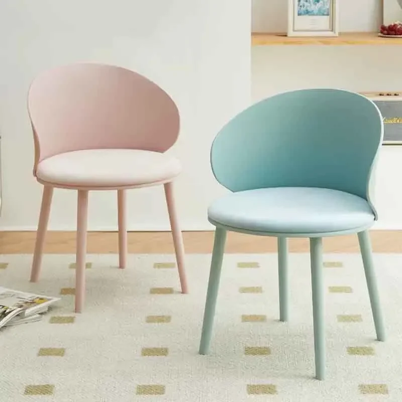 Plastic Backrest Dining Chairs,Nordic Furniture,Living Room Chairs,Modern Makeup Stool,Office Study Chairs,Creative Leisure Seat