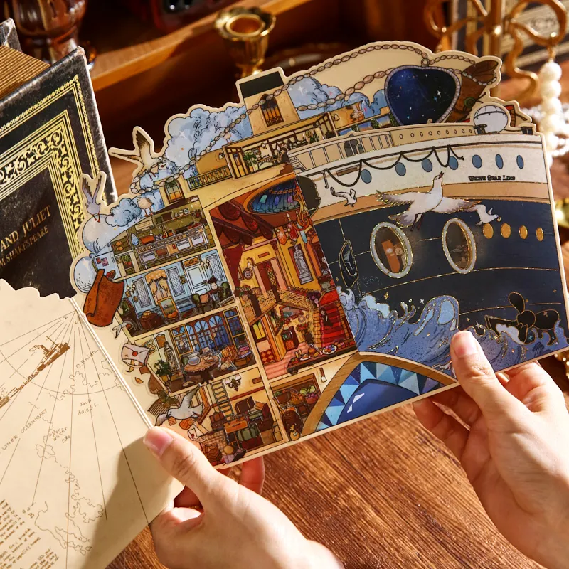 

Наклейки JIAMEI Plus Size Kawaii 3D в стиле ретро: волшебные миниатюрные сцены для скрапбукинга, DIY, для ручного скраплипинга и создания забавных композиций