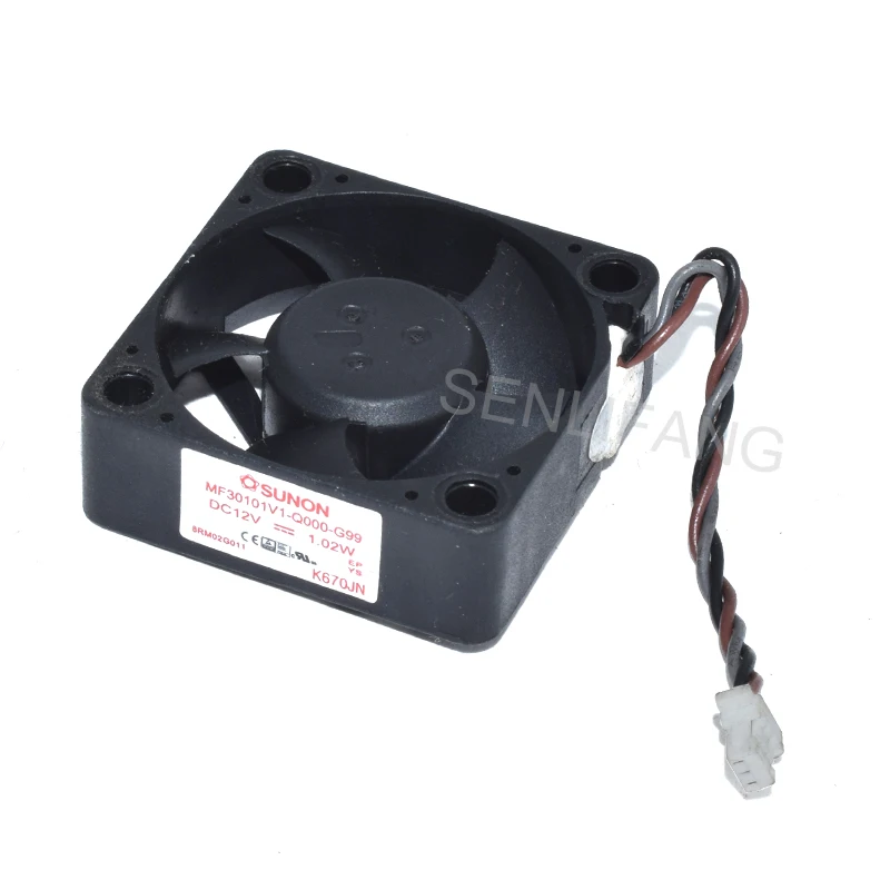 Well Tested MF30101V1-Q000-G99 DC12V 1.02W Three Wires  30x30x10mm Square Cooling Fan