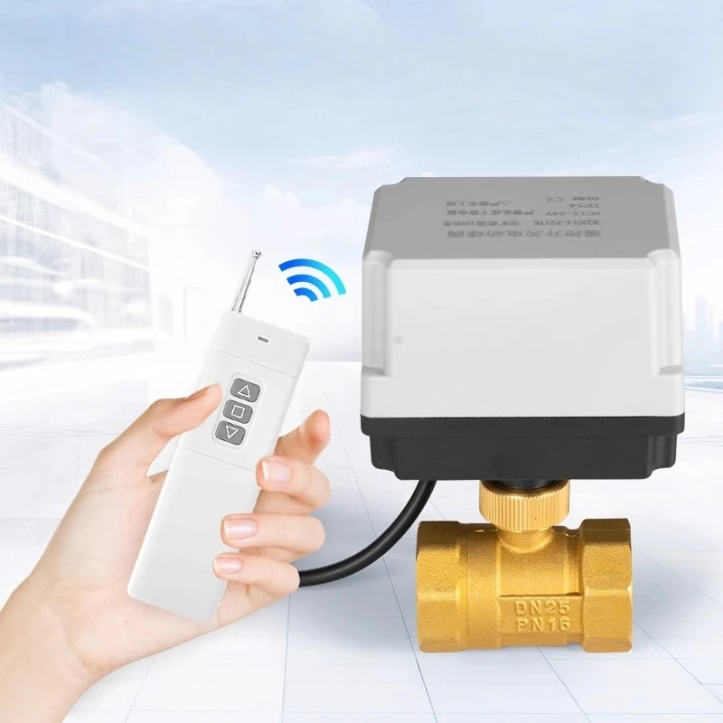 

Remote control electric ball valve 220v12v24v two-way three-way solenoid water valve intelligent wireless remote switch valve