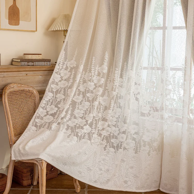Modern Minimalist Bedroom Curtains - Country-style Floral Window Fabric - Double-layer Integrated Fully Blackout Curtains