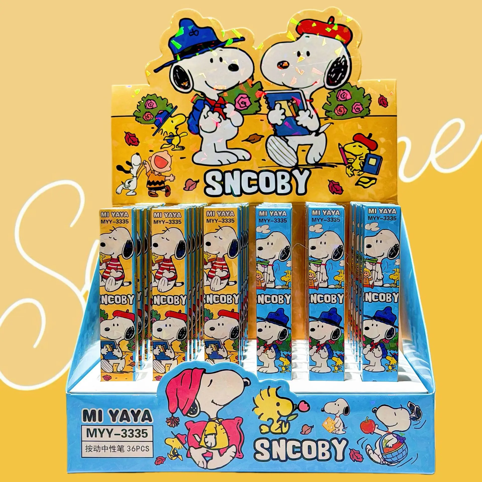 

36 шт., гелевая ручка в стиле аниме Snoopy Press, мультяшная 0,5 мм, черная гелевая ручка, студенческая ручка, канцелярские принадлежности, подарок, оптовая продажа