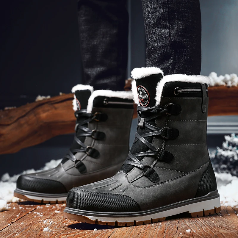 Men Boots Winter Fashion Casual Outdoor Snown Shoes Male Gentleman Cotton Shoes