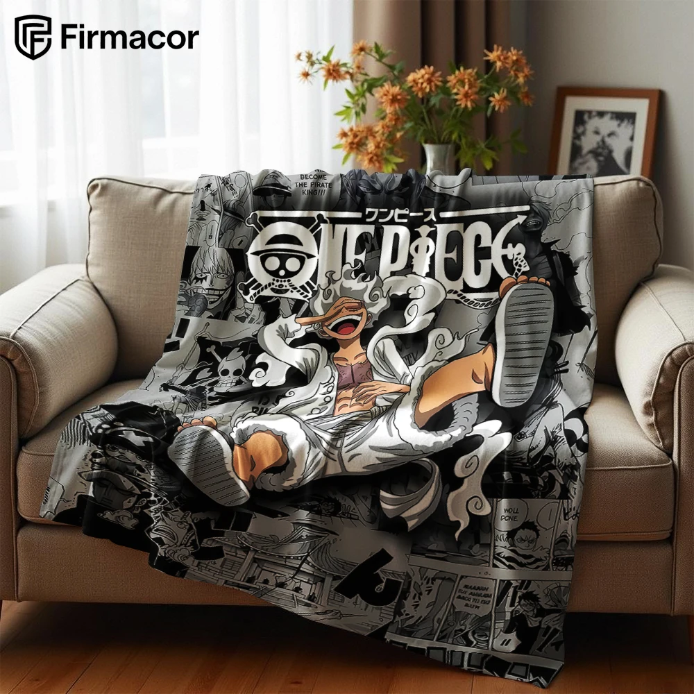 Anime One Piece Luffy Cartoon Anime-Druck Flanelldecke Weiche Warme Decke für Kinderzimmer Sofa Bett Weihnachten Büro Auto